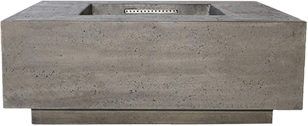Prism Hardscapes Tavola 3 Concrete Gas Fire Pit (PH-407-4LP), Propane, Pewter, 48x48-Inch