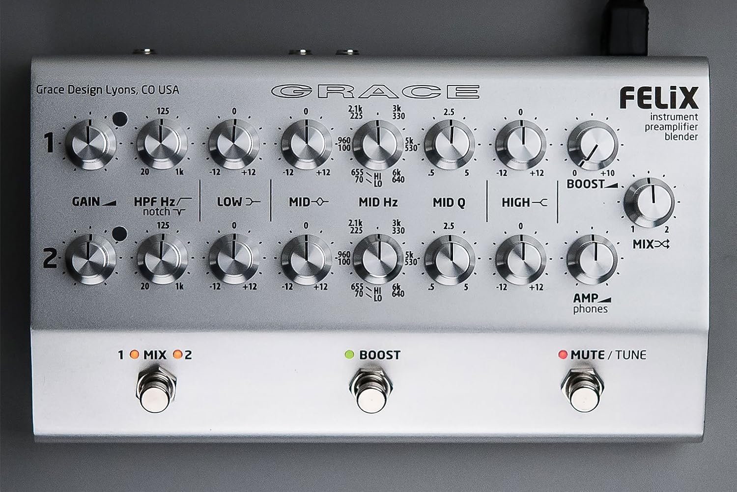 Grace Design FELiX 2-Channel Microphone and Instrument Preamp/Blender Pedal