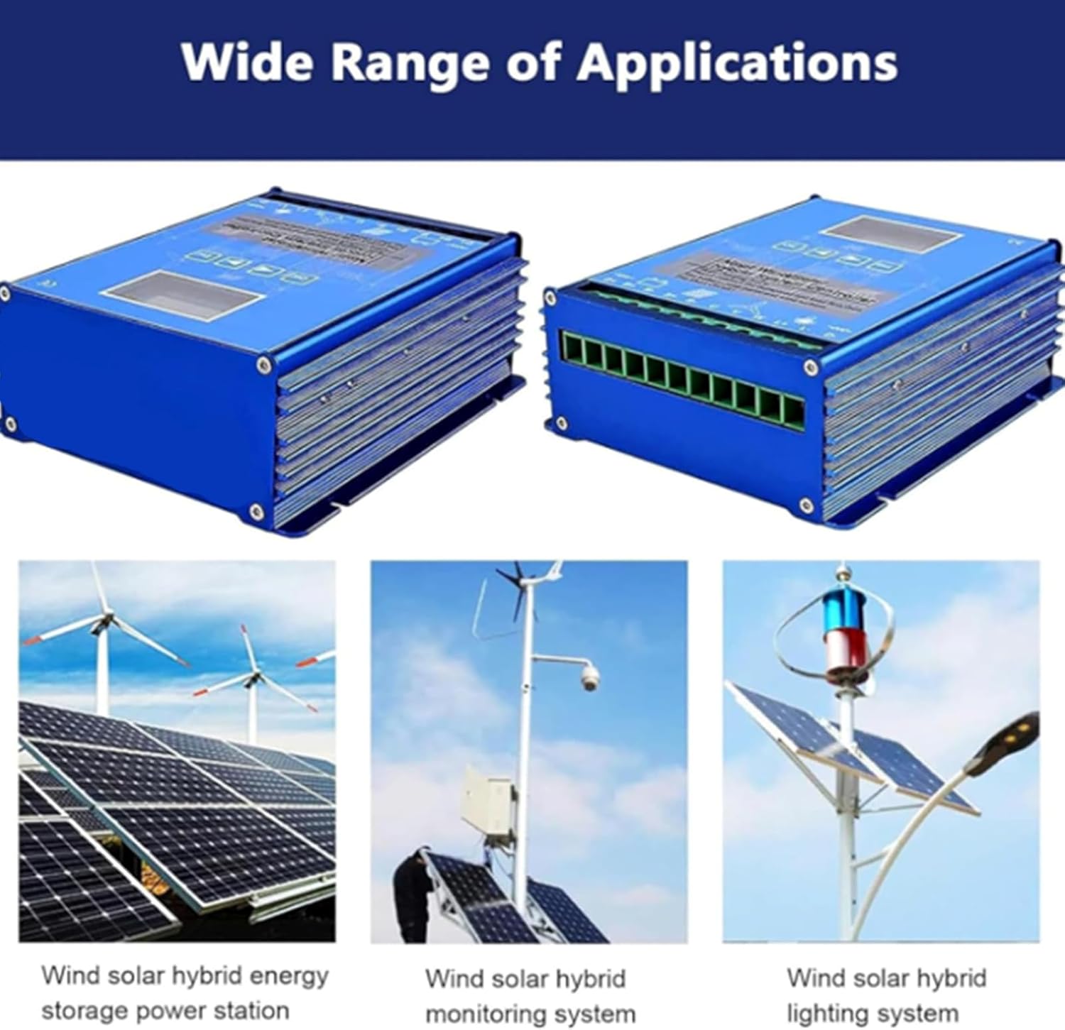 12000W Wind and Solar Hybrid MPPT Charge Controller 12V 24V Auto 48V with Dump Load for Wind Turbine Solar Panel Regulator with LCD Display Screen
