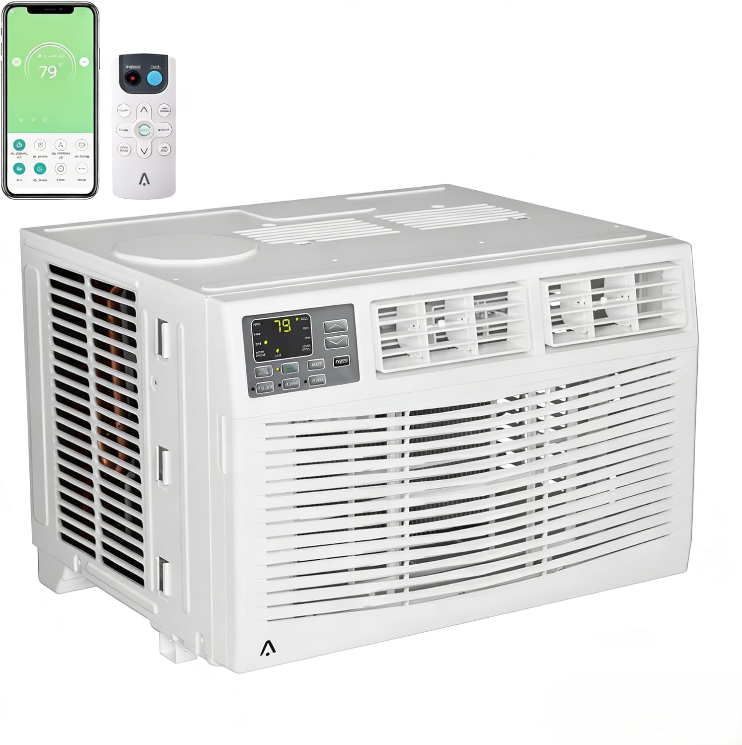 WiFi Enabled Window Air Conditioner, 8000 BTU Windows AC for Room up to 350 sq ft with Remote Control, Easy Kit for Medium Rooms, Living Room, Office