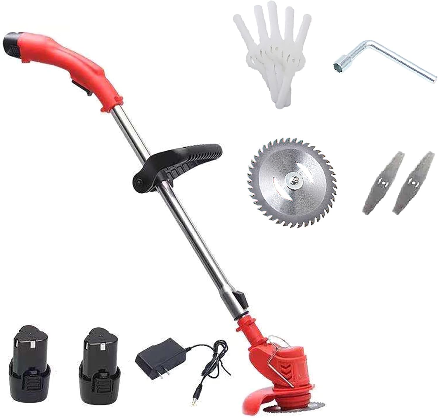 Cordless Lawn Mower, Handheld 12V Rechargeable Retractable 1-30cm Trimmer Adjustable Angle Home Portable Small Lawn Mower