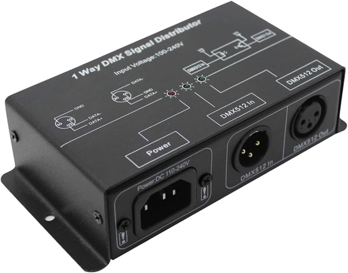 NISZA DMX121 DMX Amplifier/Distributor/DMX Signal Repeater/1 Output Port DMX Signal Distributor 1 Channel DMX Output AC 100-240V