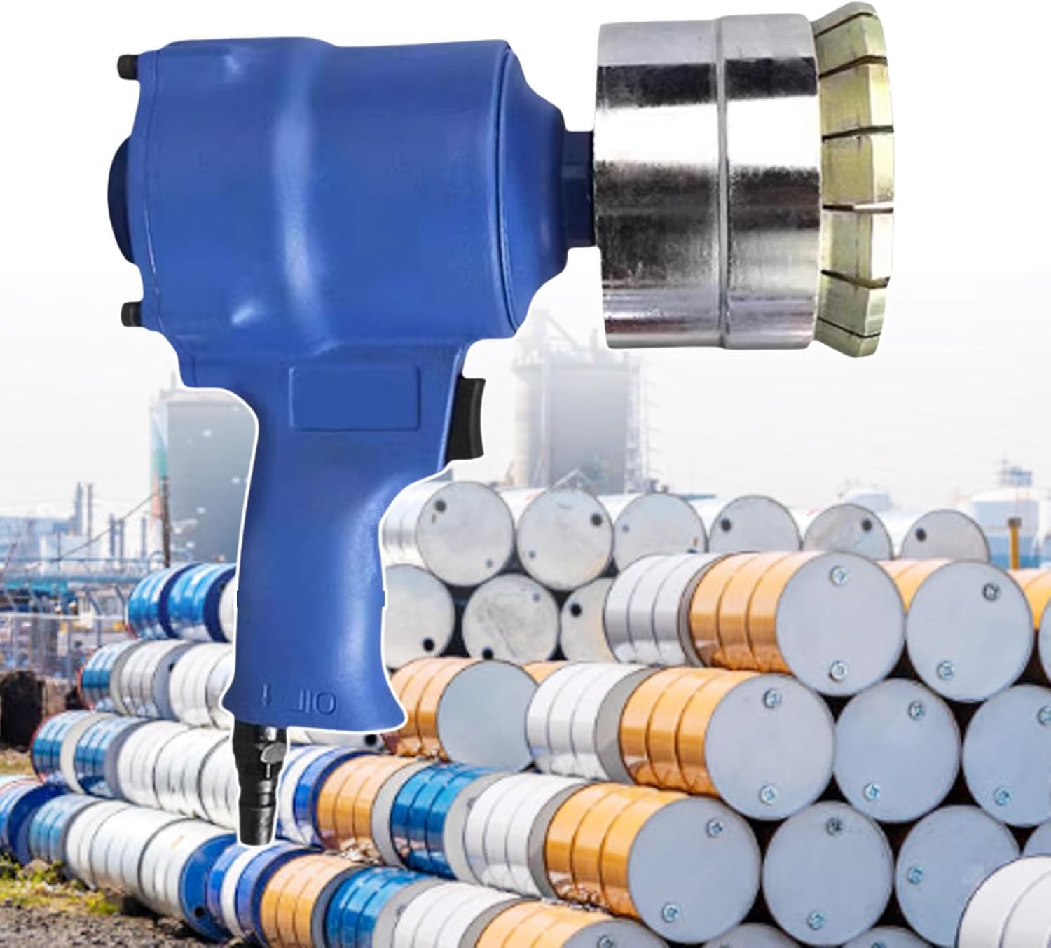 Air-Driven Crimping Tool for 200L Oil Barrels, Adjustable Tightness Drum Cap Sealer with Hard Metal Clamping Plate, 55 Gallon Oil Drum Crimper for Secure Sealing