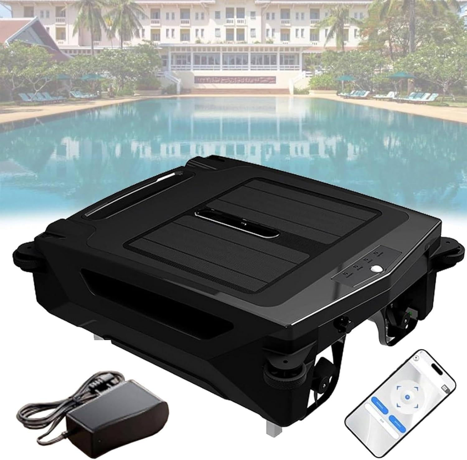 Automatic Pool Cleaning Robot, Pool Skimmer Cleaner Robot, with Dual Charging Options, Auto Obstacle Avoidance and Escape Function, Auto Obstacle Avoidance, 3.4L Large Capacity