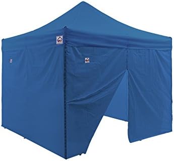 Impact 10' x 10' Pop Up Canopy Tent with Sidewalls, Commercial Grade Steel Frame, Includes 4 Sidewalls, Weight Bags and Rollerbag, Royal Blue