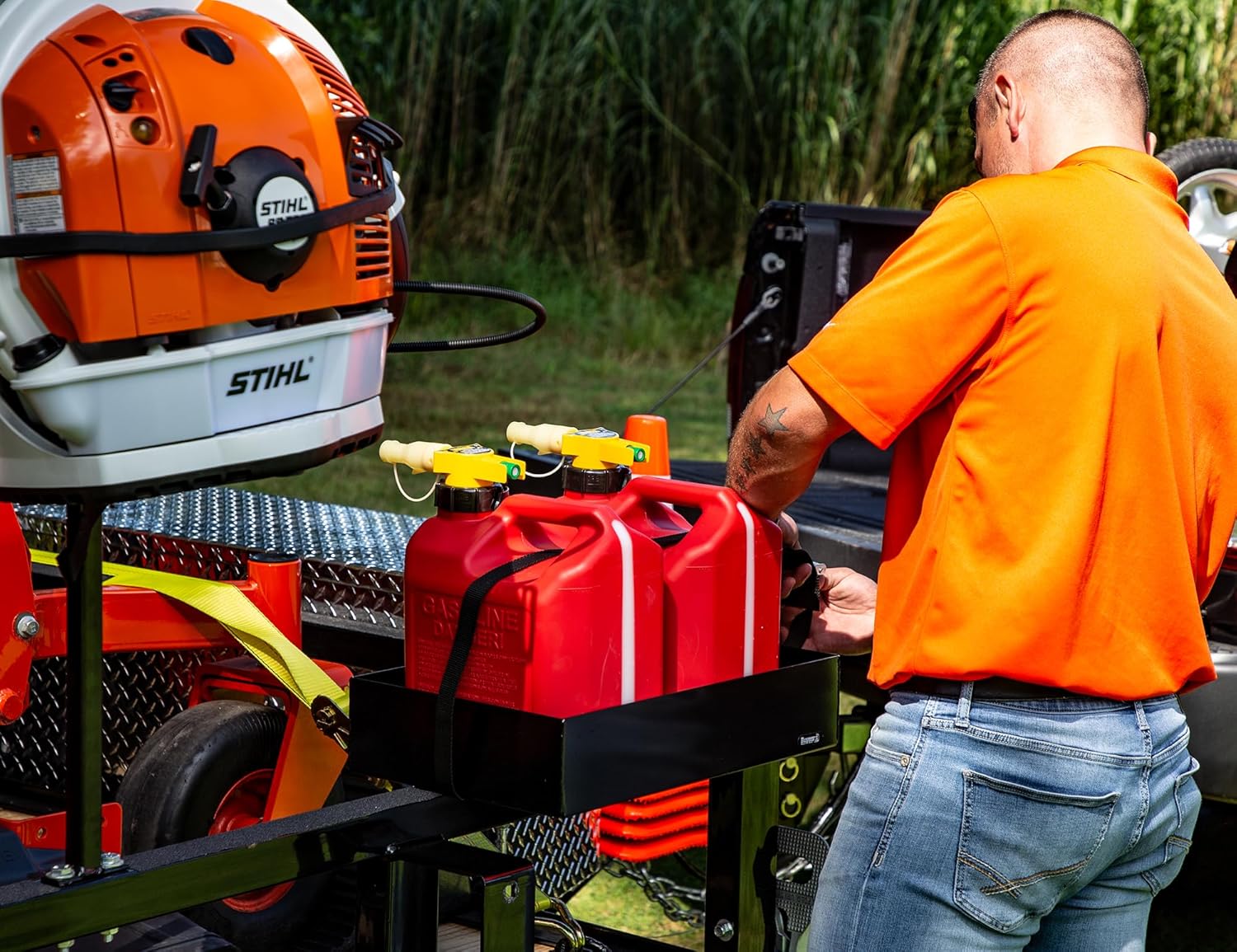 Buyers Products LT30 Gas Container Rack for Open & Enclosed Landscape Trucks and Trailers, 2.5/5 Gallon Can Holder, Made In The USA, Landscape Trailer Accessories, Lawn Care Equipment, Landscape Tools