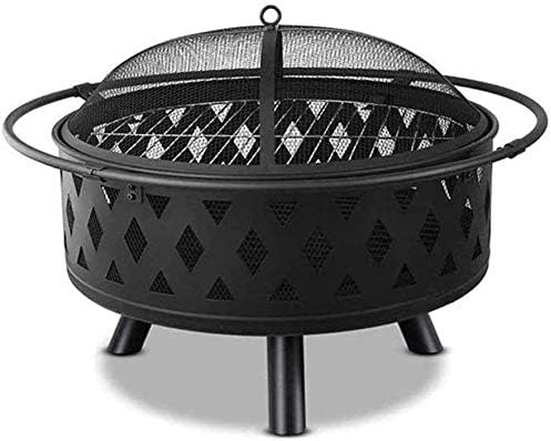 Fire Pits Outdoor Wood Burning Fire Pit Large Steel Patio Fireplace Cutouts Pattern