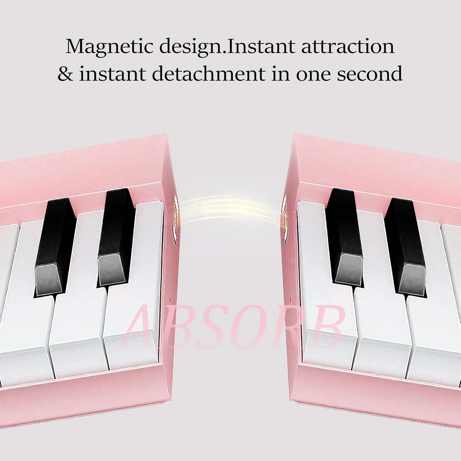 88 Key Piano Keyboard, Magnetic Suction Electric Digital Piano with Semi-Weighted Keys, Sustain Pedal, Power Supply, Gig Bags (Pink)