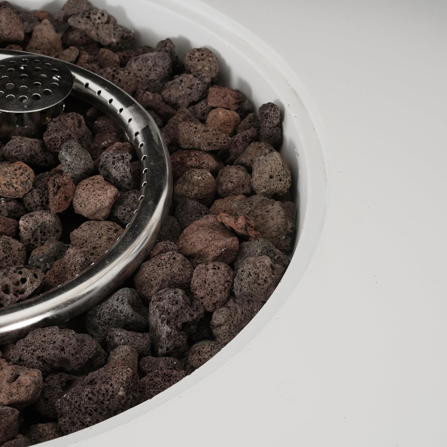 Christopher Knight Home Hearth Lightweight Concrete Tank Table, Outdoor Fire Pit and Tank Holder Set, 40000BTU Round Fire Pit, Concrete Propane Cover and Firepit, No Assembly Needed, White