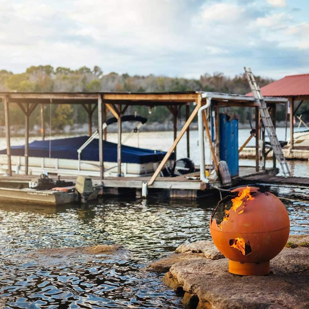 Fire Pit Art TR Third Rock Fire Pit, Metal