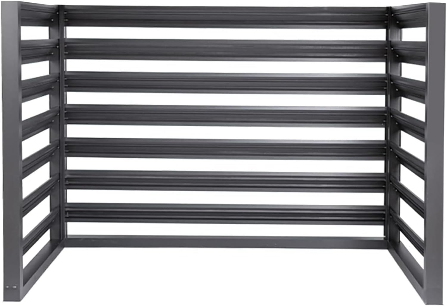Heavy Duty Privacy Screen Fence Outdoor Air Conditioner Cover Aluminum Alloy Space Divider Trash Can Enclosure Hid Air Conditioning Rack Flower Stand Protective Grilles For Pool Pumps(Black no top,110