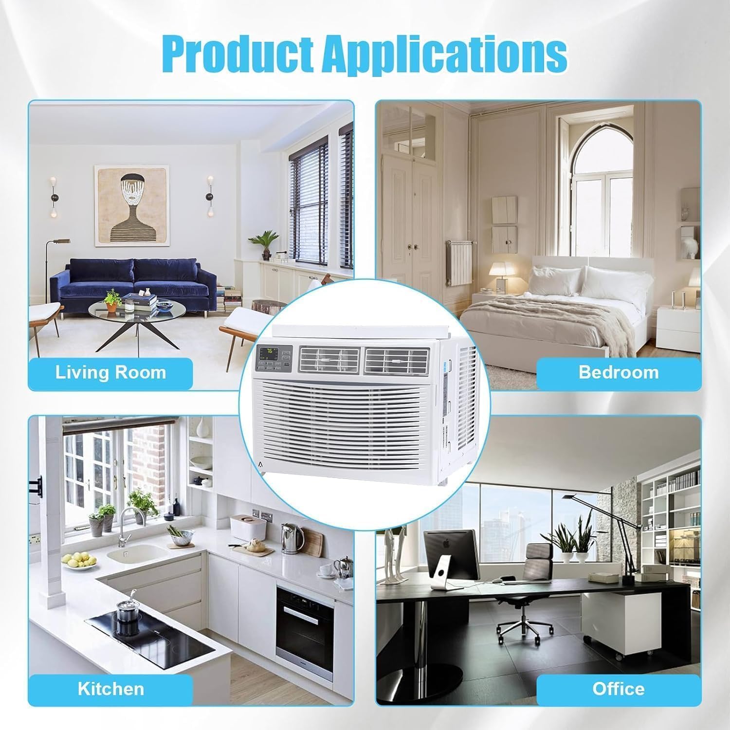 12000 BTU Window Air Conditioner, Cools up to 550 Sq Ft, 3-in-1 Cooling, Dehumidifier & Fan Function, Smart Remote, Sleep Mode, Quiet Operation, Energy-Efficient R-32 for Bedroom & Office
