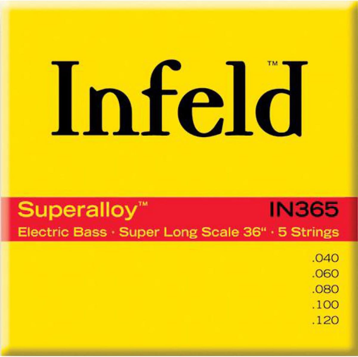 Thomastik-Infeld IN365 Bass Guitar Strings: Infeld Super Alloy 36-Inch 5-String Set W/Super Alloy Round Wound G, D, A, E, B Set