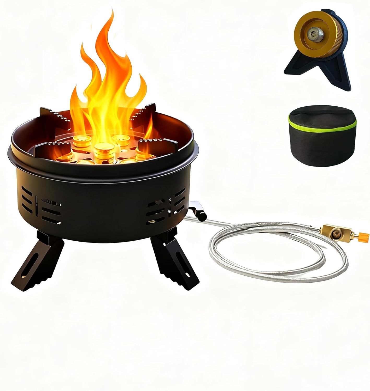 11 inch Portable Propane Fire Pits,Gas Fire Pit Bowl for Outside,One-Touch Ignition,Butane Firepit for Camping, Patio, Yard, Garden