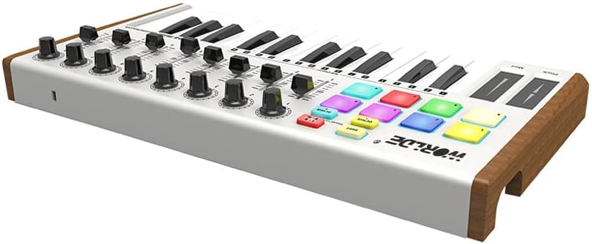 Tuna MINI Ultra-Portable 25-Key USB MIDI Keyboard Controller 8 RGB Backlit Trigger Pads with 6.35mm Pedal Jack