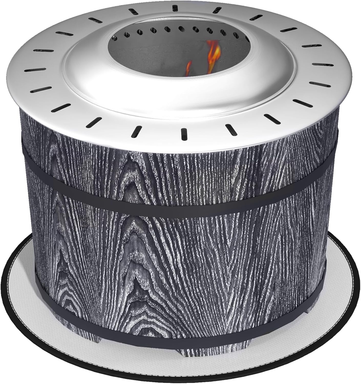 GOWE Smokeless Fire Pit with Fireproof Mat, 20