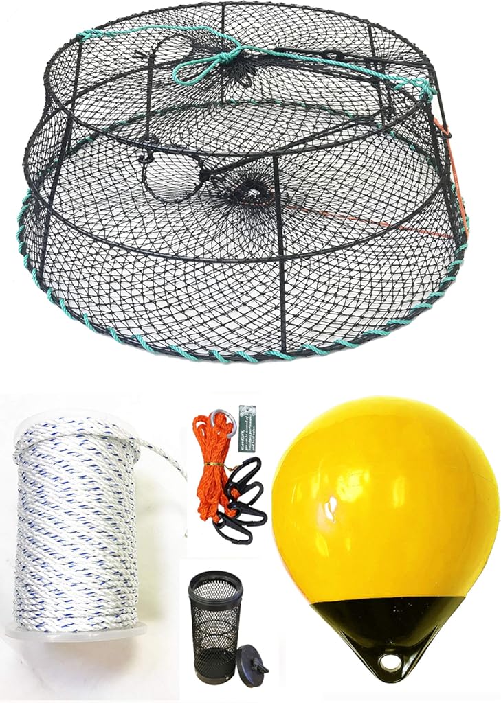 KUFA Sports Vinyl Coated Tower Style Prawn Trap with Prawn Trap Accessory Combo(CT79+PHM30Y+HA2)