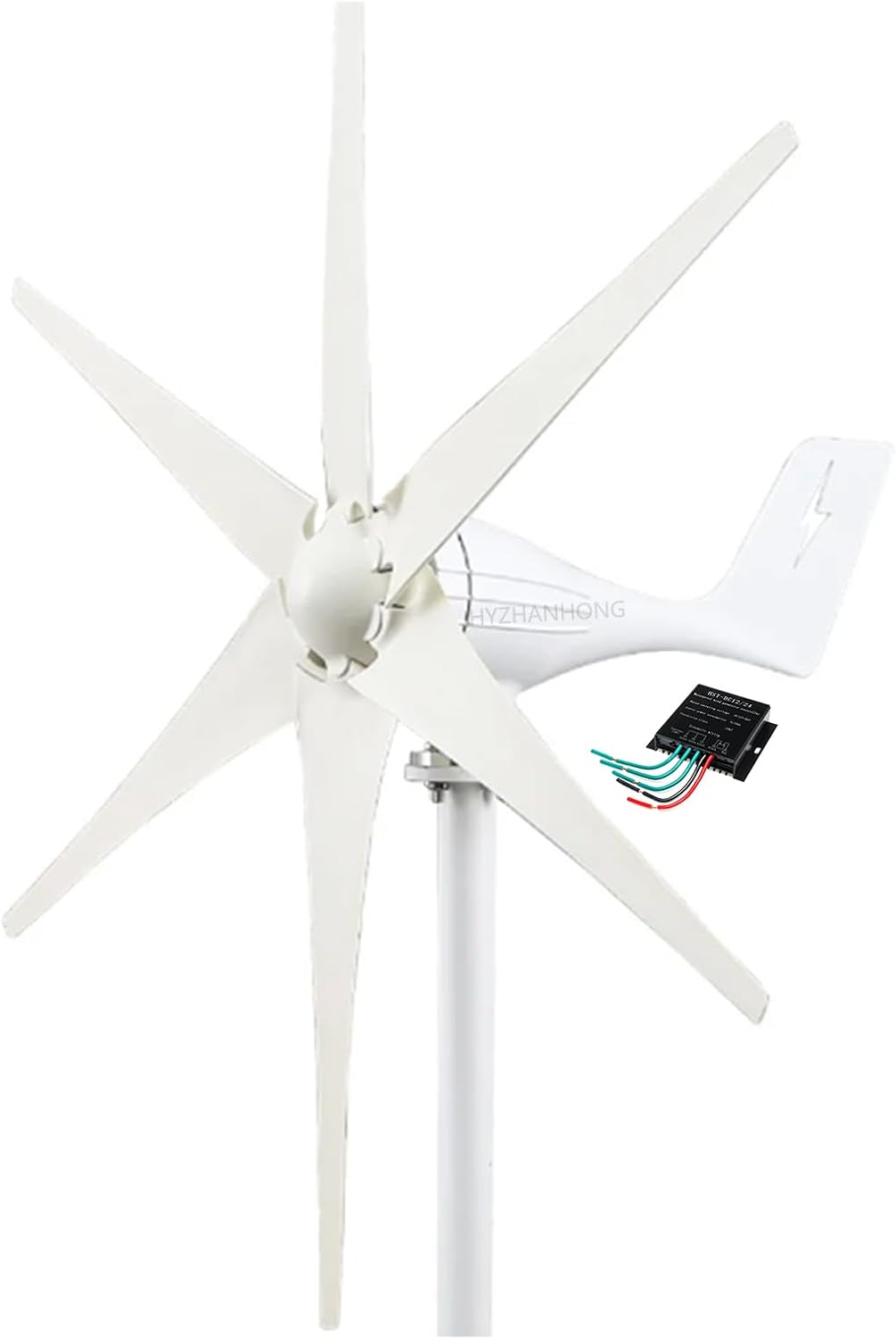 1200W Wind Turbine Generator Kit,with Charge Controller 6 Blades Horizontal Wind Turbine Generator for Farm Home Use(12V-48V)