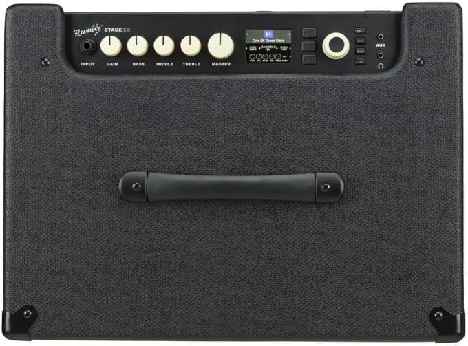 Fender Rumble Stage 800 Bass Guitar Amp 120V, Black Bundle with Pig Hog PCH10BK 10ft Black Woven Instrument Cable, Foot Switch, Power Cable, 12x Fender Guitar Picks and Instrument Polishing Cloth