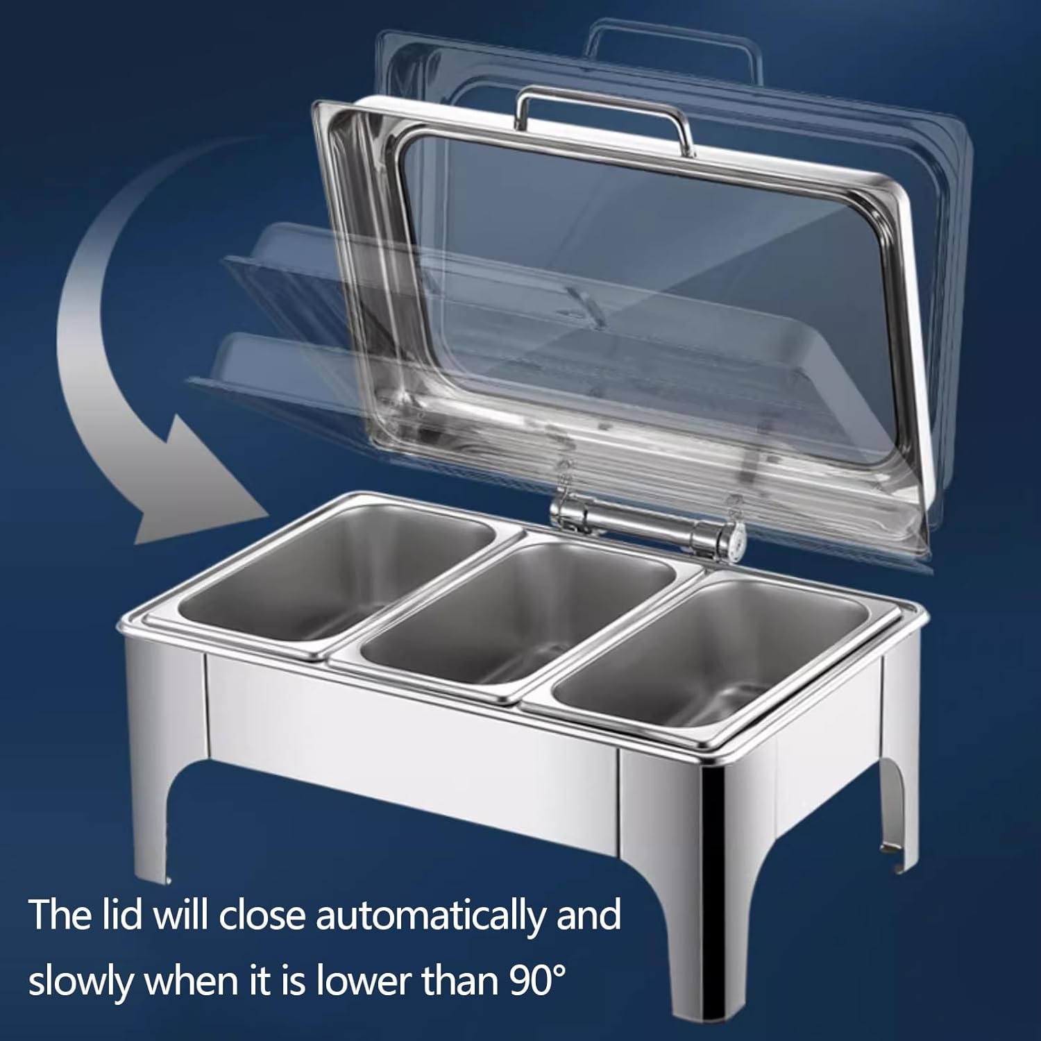 Food Warmers for Parties Stainless Steel Buffet Serving Dishes for Heating and Cooling, Warmers for Food Trays Buffet 9QT, Catering Supplies