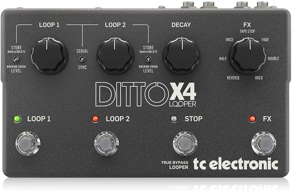 TC Electronic DITTO X4 LOOPER Simple and Intuitive Dual-Track Guitar Looper Pedal with Powerful Loop Effects