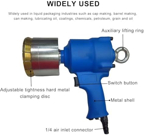 Pneumatic Drum Crimper Sealer for 200L Barrels,55 Gallon Manual Oil Drum Sealing Tool w/Pressure Cap (75MM)