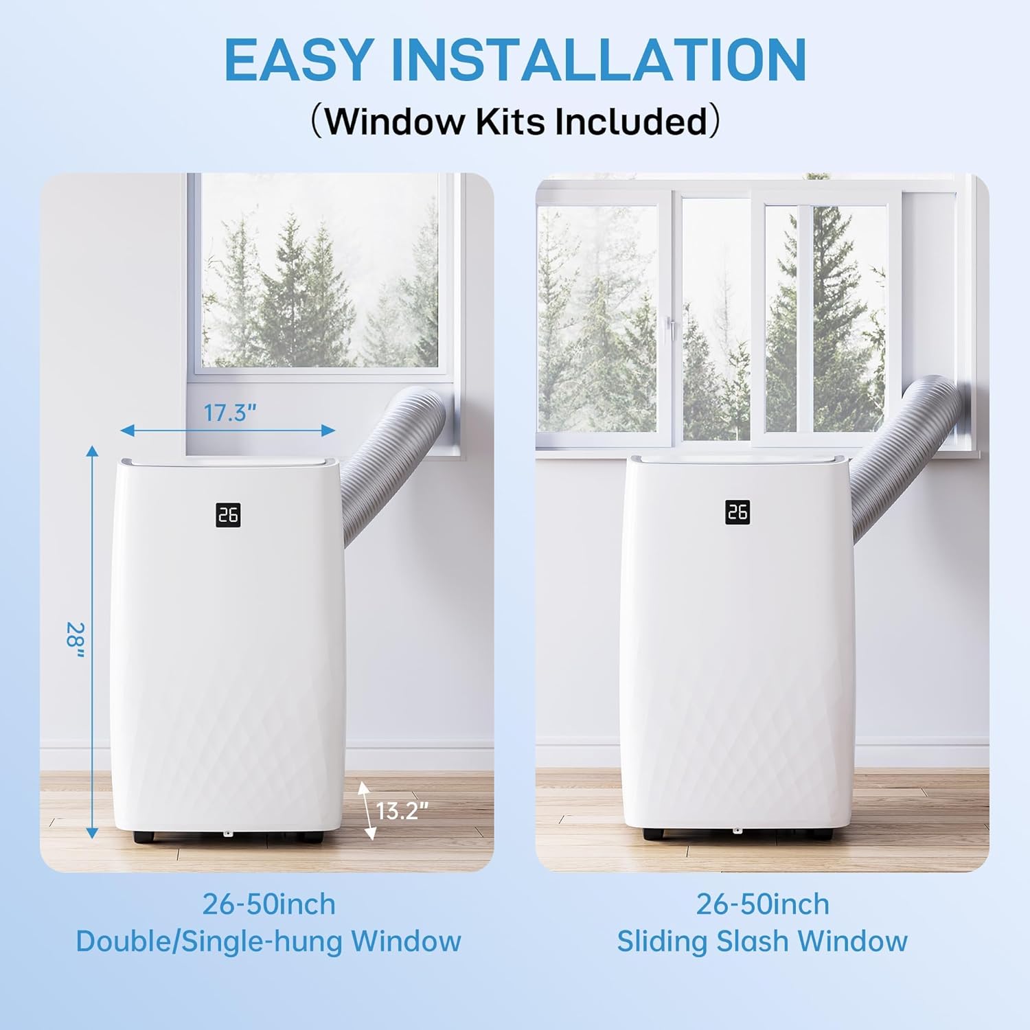 Portable Air Conditioners, 14000 BTU, 3-In-1 Portable Air Conditioner with Fast Cooling, Dehumidifying & Fan, Quiet Operation and Easy Mobility, Remote Control, Enhanced Air Quality for Home & Office