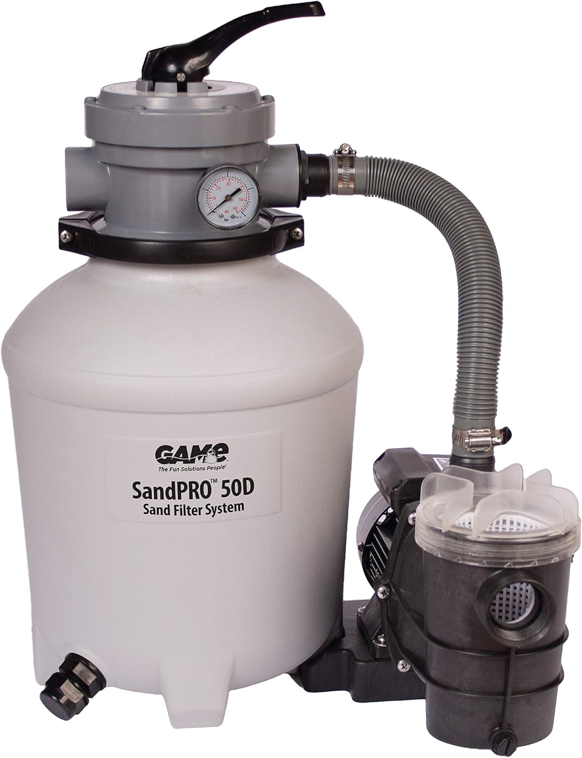 GAME SandPRO 50D Series, Complete 0.5HP Replacement Pool Sand Filter Unit, Designed for Intex & Bestway Pools, High-Performance Above-Ground Pool Vacuum, Energy Efficient, Easy to Operate