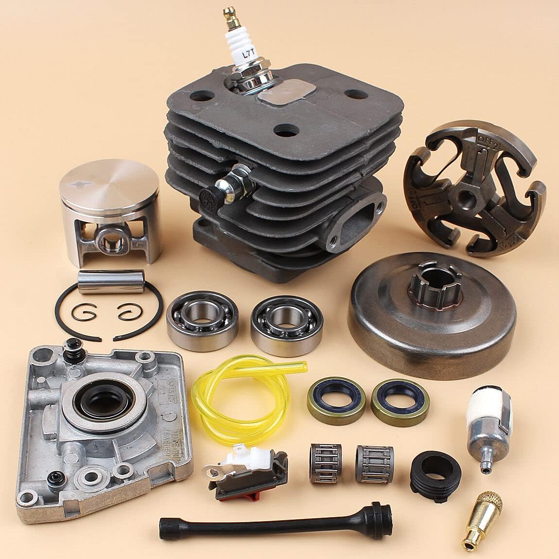 Replacement Spare Part for Chainsaw 52mm Bore Cylinder Kit for Jonsered 630 670 625 Chainsaw Oil Pump Clutch