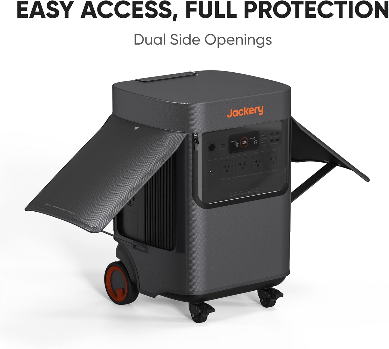Jackery Solar Generator 5000 Plus Protective Cover, Water Resistant and Dust Proof, Dual Side Openings, IPX4 Rating
