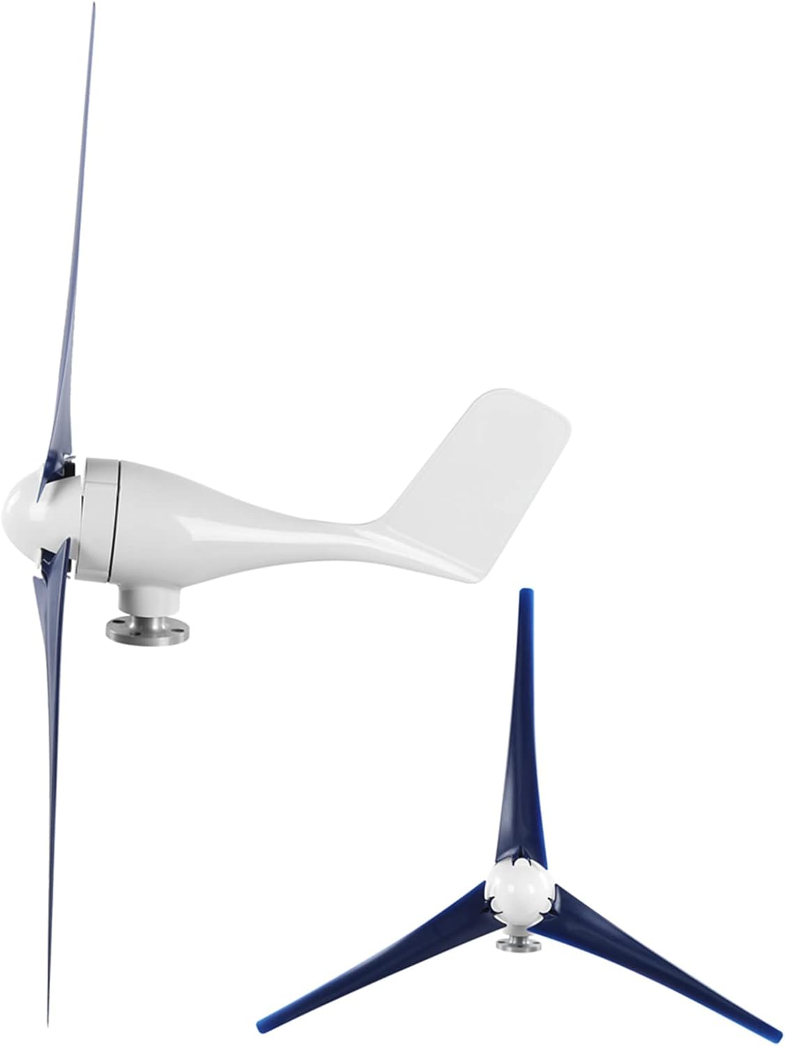 Wind Turbine Generator Kit, 800W Small Wind Generator Turbines Kit 3 Blades Power Parts Wind Power Generator for Marine, RV, Home, Windmill Generator(24V-BLUE)
