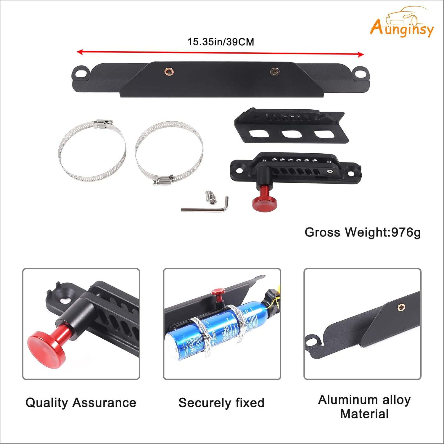 Car Passenger Under Seat Quick Release Roll Bar Fire Extinguisher Mount Bracket Compatible with Toyota FJ Cruiser 2007-2021 Adjustable 2 Clamps Fire Extinguisher Bottle Tie Bracket Billet Accessories