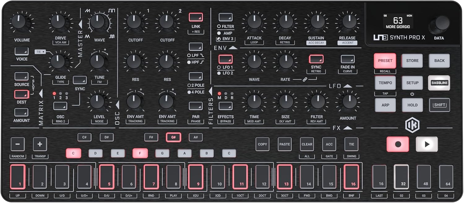 IK Multimedia UNO Synth Pro X, Dual-Filter Paraphonic Analog Desktop Synthesizer, Audio Interface with Modulation Matrix, 12 Studio-Quality Effects, Software Editor, USB/MIDI/CV/GATE/Audio I/O (Black)
