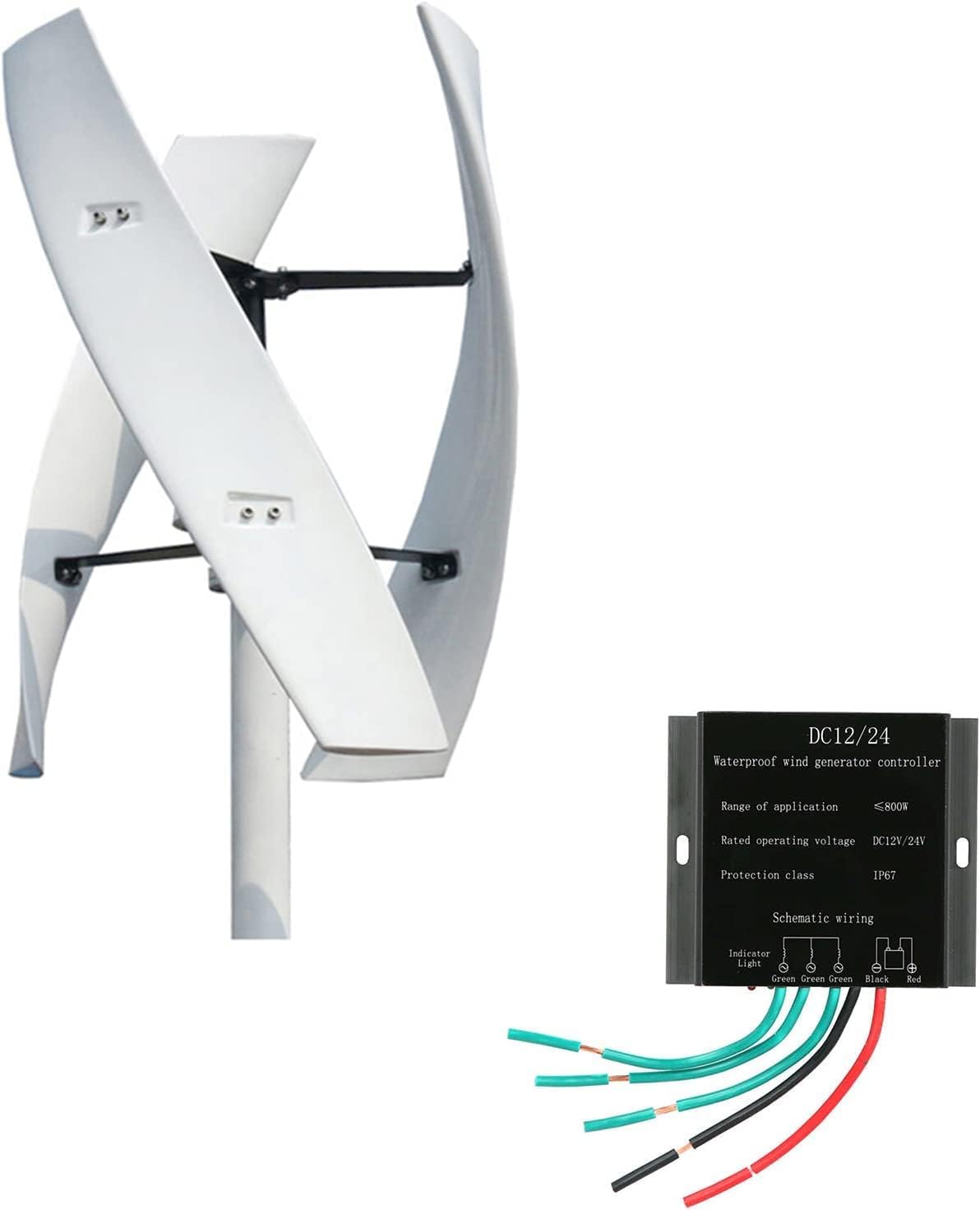 LiuSj JUnSt Vertical Axis Wind Turbine Generator,3000W 12V 24V 48V 220 V with Controller Upright Windmill Low Noise for Home Or Camping,48v