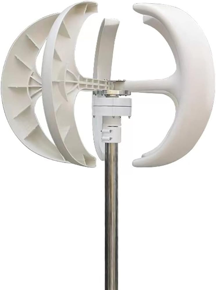 Wind Turbine Generator Kit, Vertical Wind Turbine Generator 2kw Windmill 12v 24v 48v Low Noise Wind Speed Start With MPPT Charge Controller For Home Use for Hybrid Solar Wind System(White,WITH MPPT CO