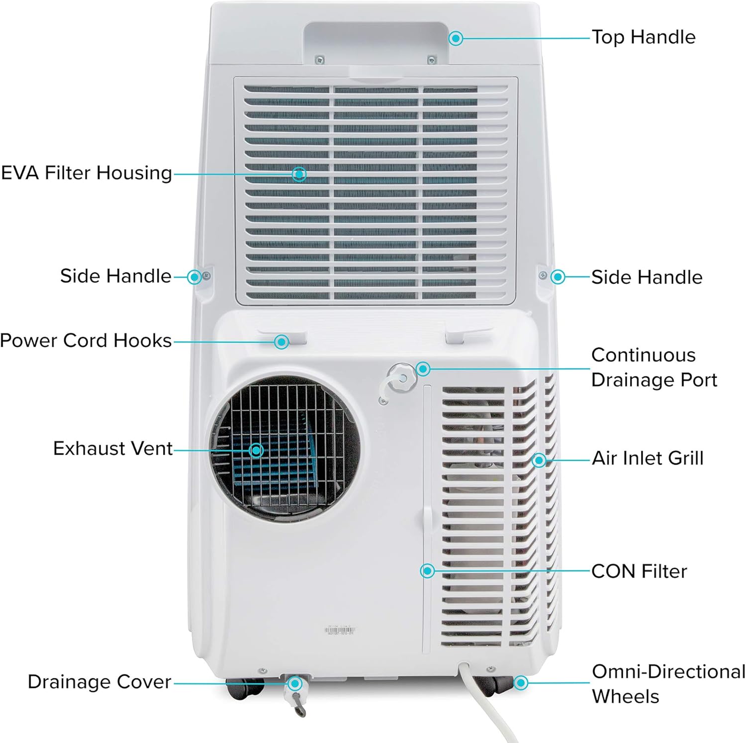 Ivation 13,000 BTU Portable Air Conditioner with Wi-Fi for Rooms Up to 500 Sq Ft (8,500 BTU SACC) 3-in-1 Smart App Control Cooling System, Dehumidifier and Fan with Remote, Exhaust Hose & Window Kit