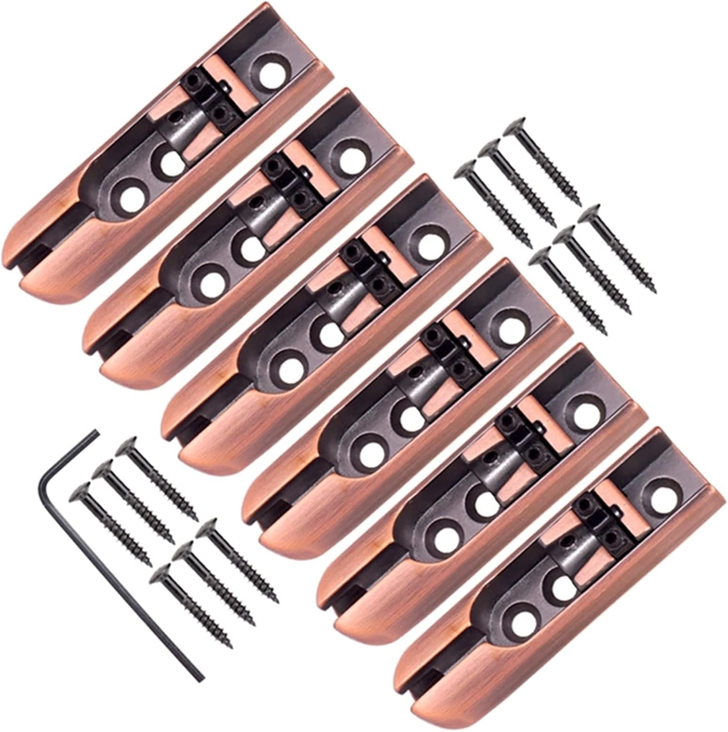 1 Set of 6 Pcs Single Individual Bridge Saddles Tailpiece for 4 String Bass Guitar Parts Electric Guitar Bridge (Color : Chrome)