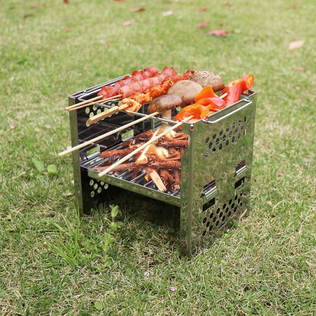 ASSICON Multi-Function Griller Fire Pit, Folding Barbecue Shelf, Barbecue Stove for Outdoor Cooking Camping Beach Traveling Picnic Backyard