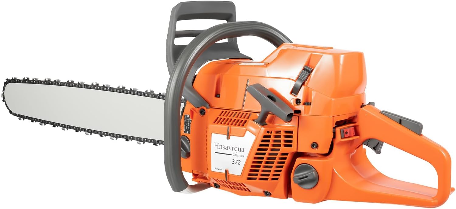 Gas Powered Chainsaw, 2-Stroke Handheld Cordless Petrol Chain Saw Power Head Gas Powered Chainsaw Portable Gasoline Chain Saw for Garden Pruning, Forest Logging, Timber Making (24In 71.8CC 3.9KW)