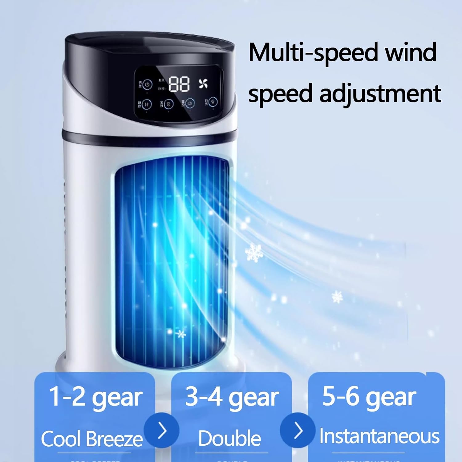 Desk Air Conditioner Small Quiet 6 Speeds Portable Air Conditioners with Timer Cooling Fans That Blow Cold Air for Bedroom Kitchen Office Camping