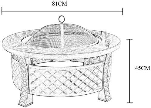 Outdoor Fire Pit Firepit Home Fire Pit - Large Bonfire Wood Burning Patio & Backyard Firepit for Outside with Round Spark Screen