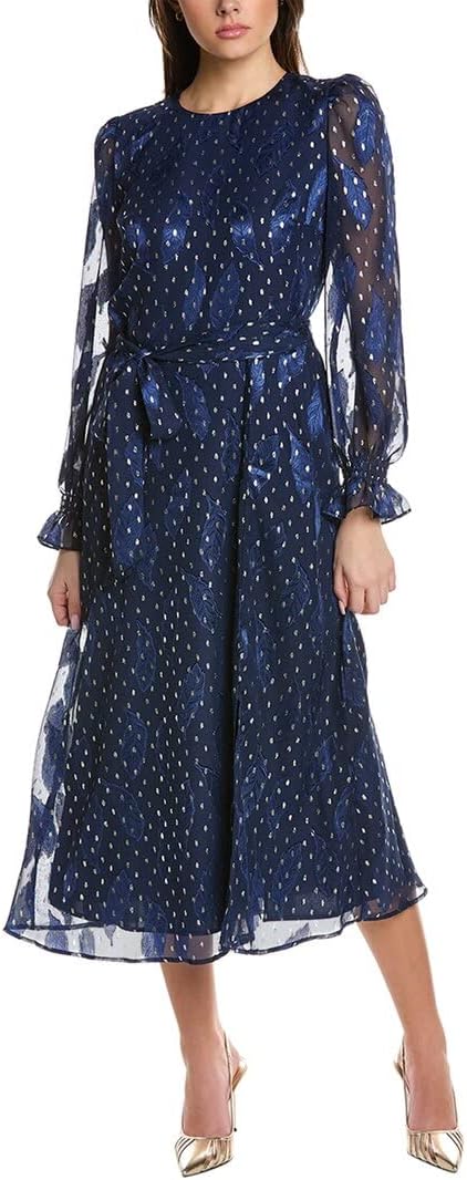 Anne Klein Womens Smocked Midi Dress