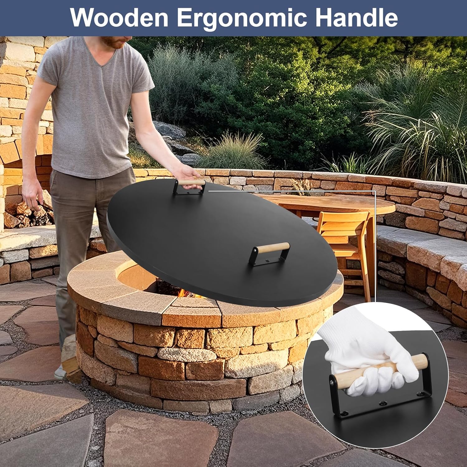 1MORE Fire Pit Lid Round 34