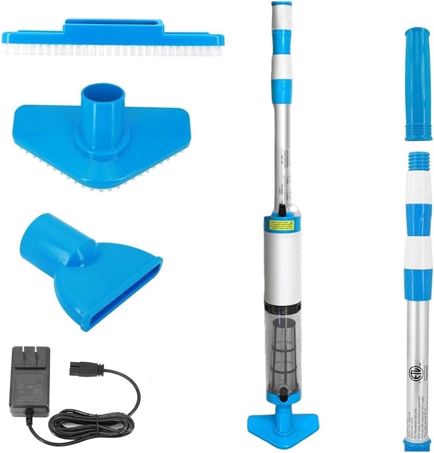 Handheld Rechargeable Pool Vacuum Cleaner - for Spas, Hot Tubs & Small Pools with Automatic Immersion Detector & Bristle Suction Nozzle(US Plug)