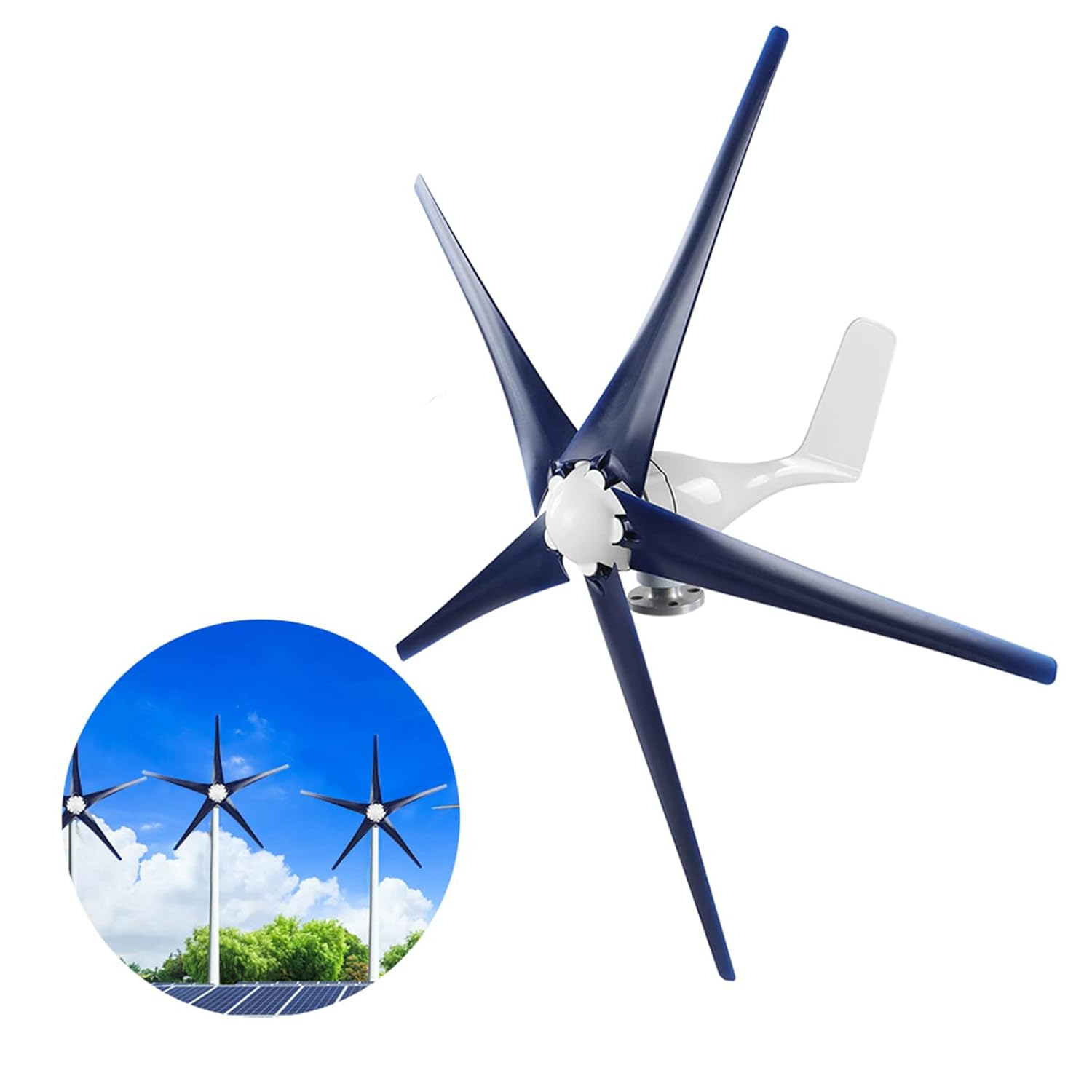 Wind Generator Windmill Generator 1600W 5 Blade Small Wind Turbines Kit with 3 Phase AC Permanent Magnet Synchronous Electricitygenerator (12V)