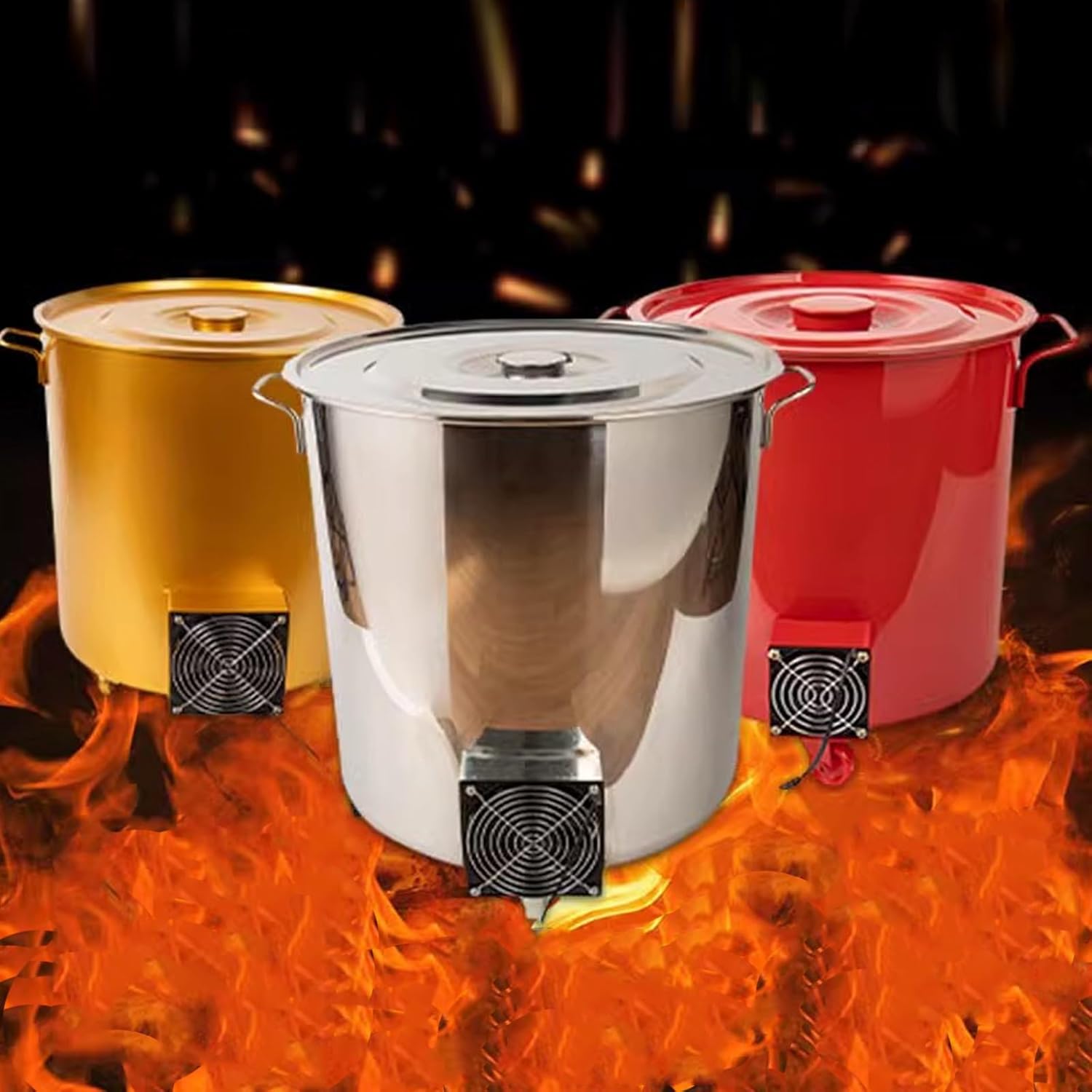 Smokeless Fire Pit, Burn Barrels for Outside, Paper Burner, Outdoor Fireplace, Fire Cage for Burning Garbage, Waste Paper, Leaves(Silver,47cm/18in)