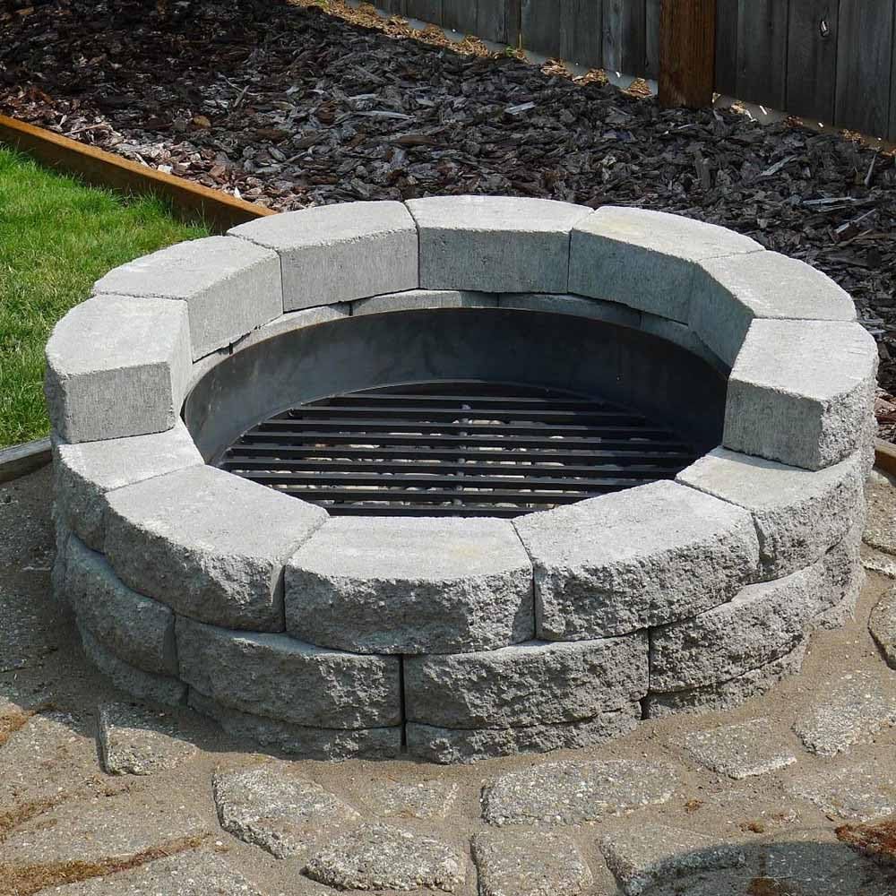 TITAN GREAT OUTDOORS Ash & Ember Round 36in Fire Pit Grate, Heavy Duty 1/2in Steel Elevated Log Wood Pit Grate, Burning Fireplace and Firepits