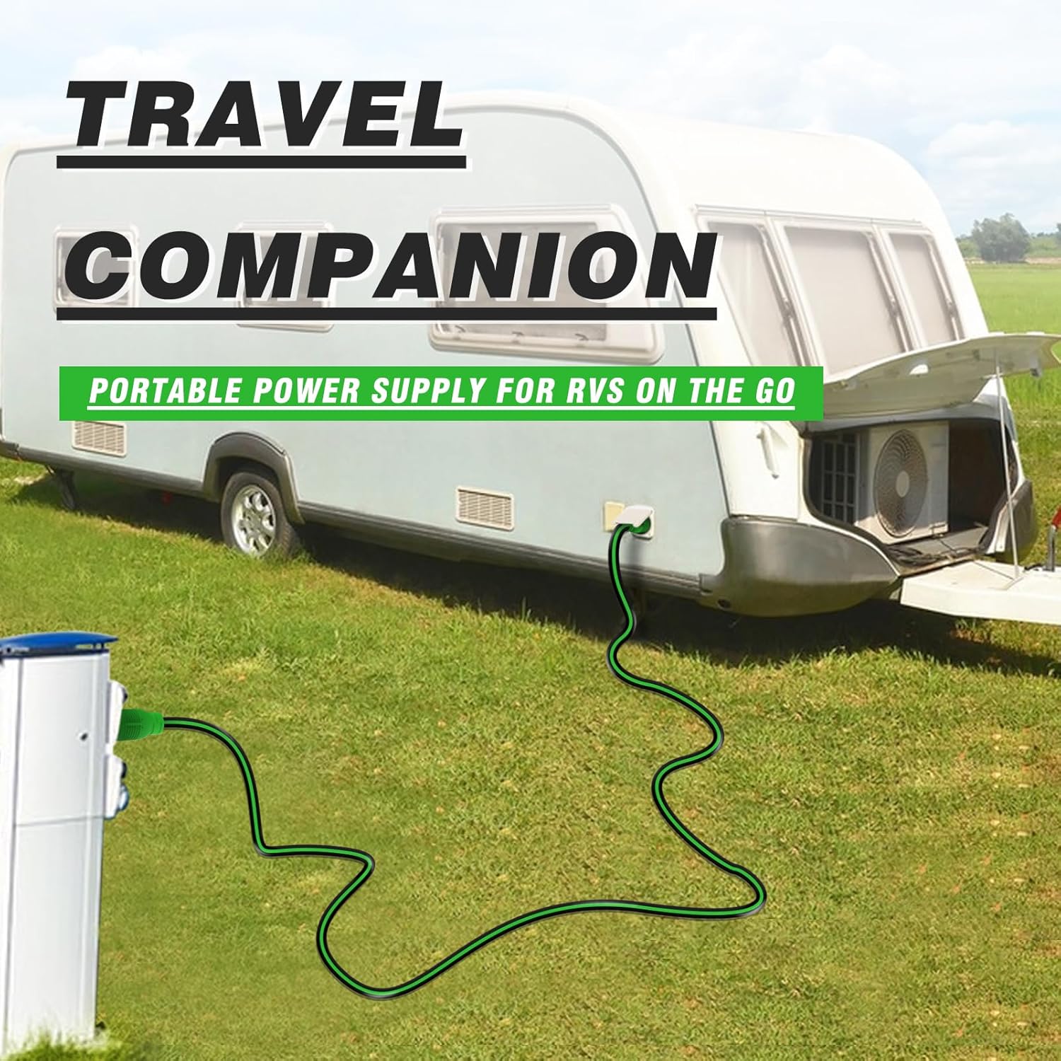 4 Prong 30 Amp Extension Generator Cord 50FT, NEMA L14-30P/L14-30R Standard Plug, 125/250 Volt Up to 7500 Watts, Twist Lock Power Cord for Manual Transfer Switch (Black&Green)