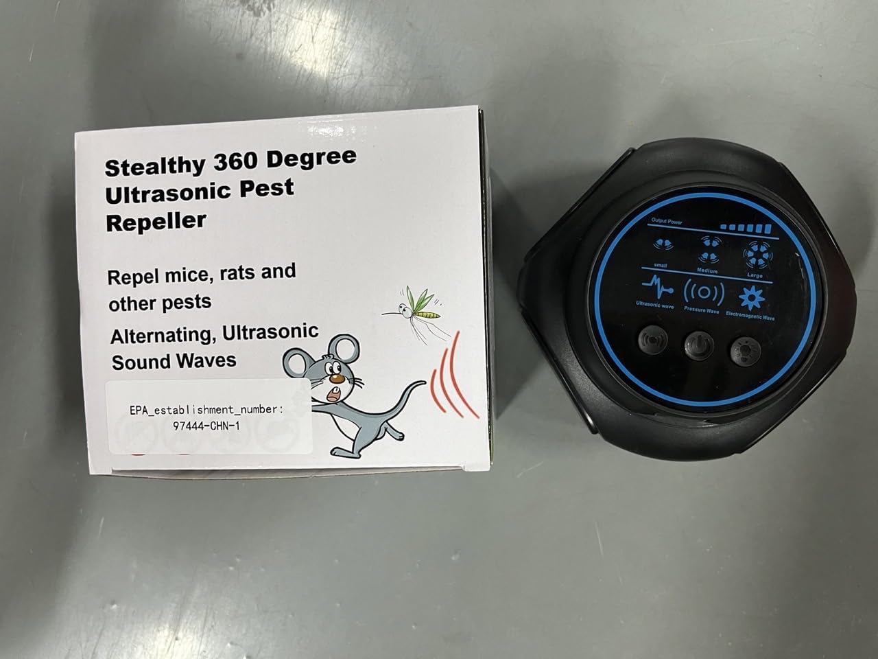 360° Mouse Repellent Ultrasonic Plug in, Ultrasonic Rodent Repeller Indoor, Electronic Pest Rat Mice Squirrel Deterrent with Strobe Lights for House Kitchen Garage Warehouse RV(Black)