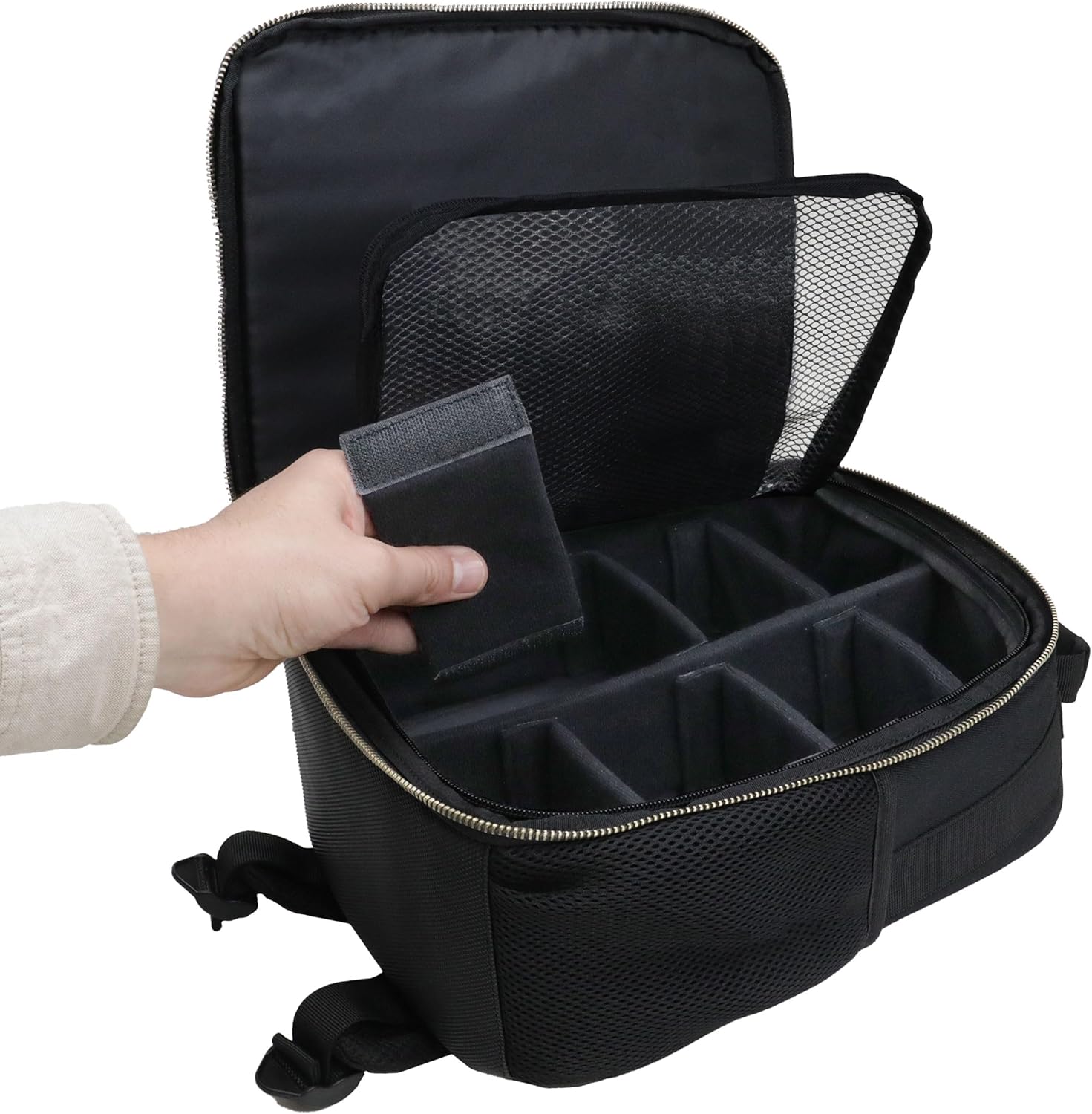 ENHANCE Small Card Backpack with Card Defender Screen, Customizable Interior, Storage for Dice Bag, Sleeves, Deck Boxes - TCG Backpack with Playmat Holder, Compatible with Magic the Gathering, Lorcana